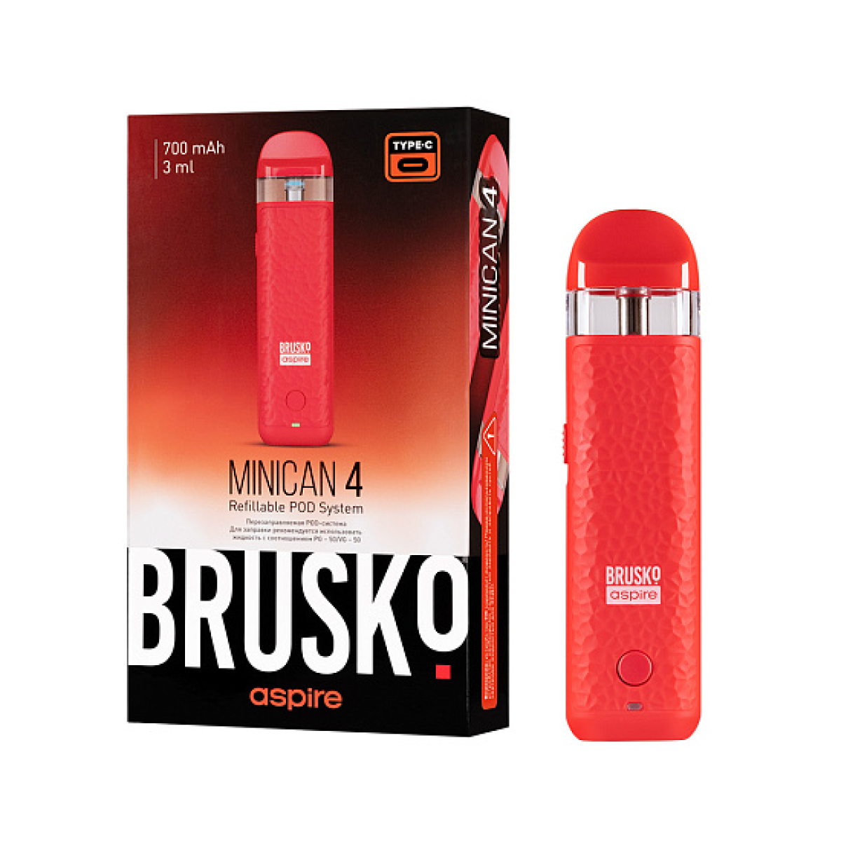POD-система Brusko Minican 4 Красный