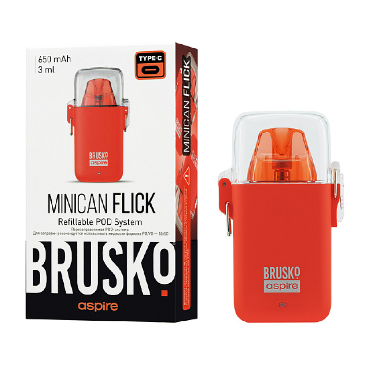 POD-система Brusko Minican Flick Красный