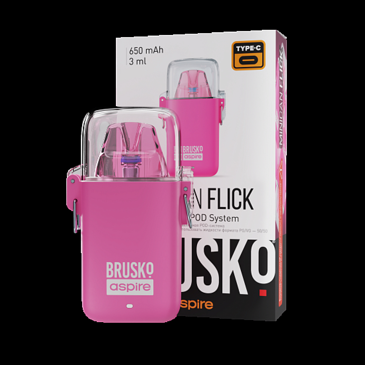 POD-система Brusko Minican Flick Розовый