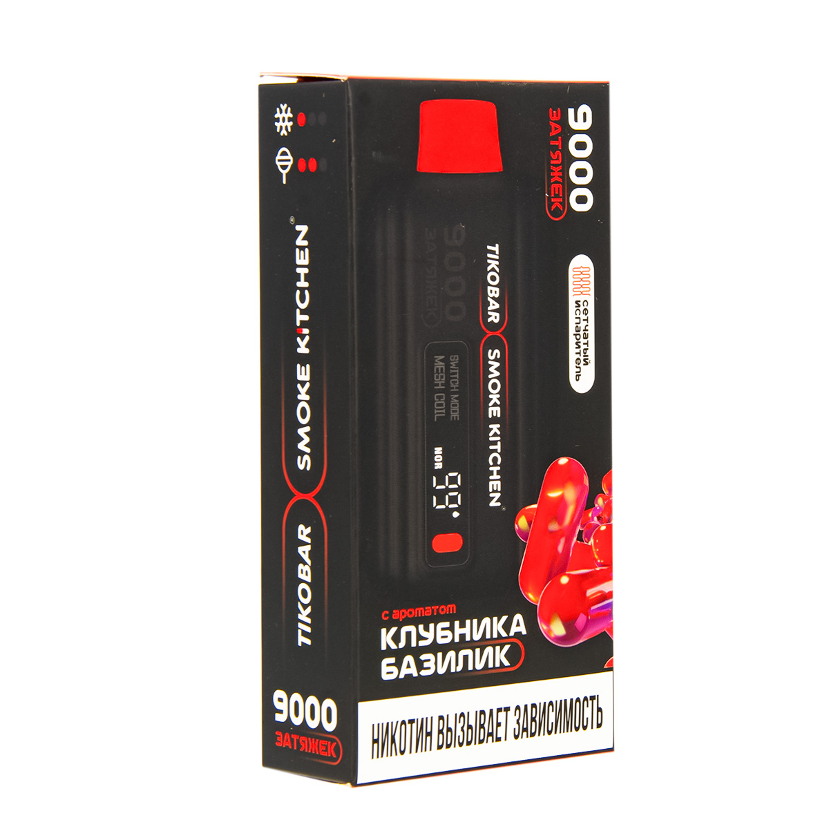 Электронка Tikobar X Smoke Kitchen Solo Клубника Базилик 9000 тяг