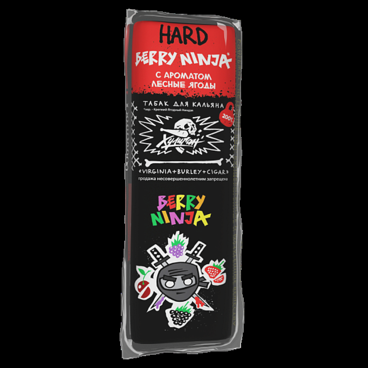 Табак Хулиган Hard Berry Ninja Лесные Ягоды 200 грамм