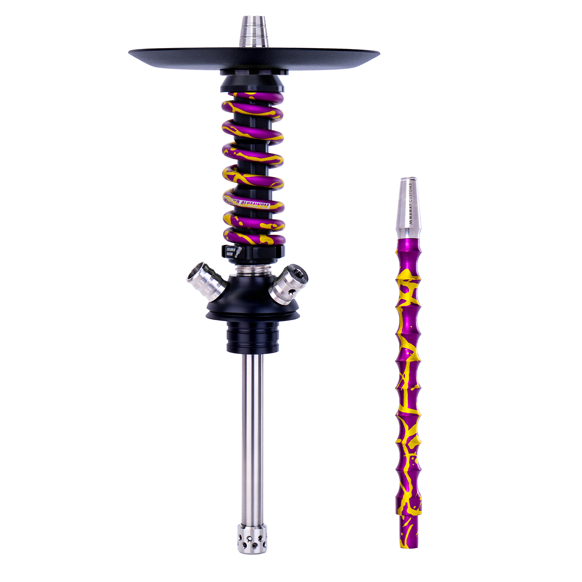 Кальян Mamay Customs Coilover Micro Пурпурно Золотой Сплеш