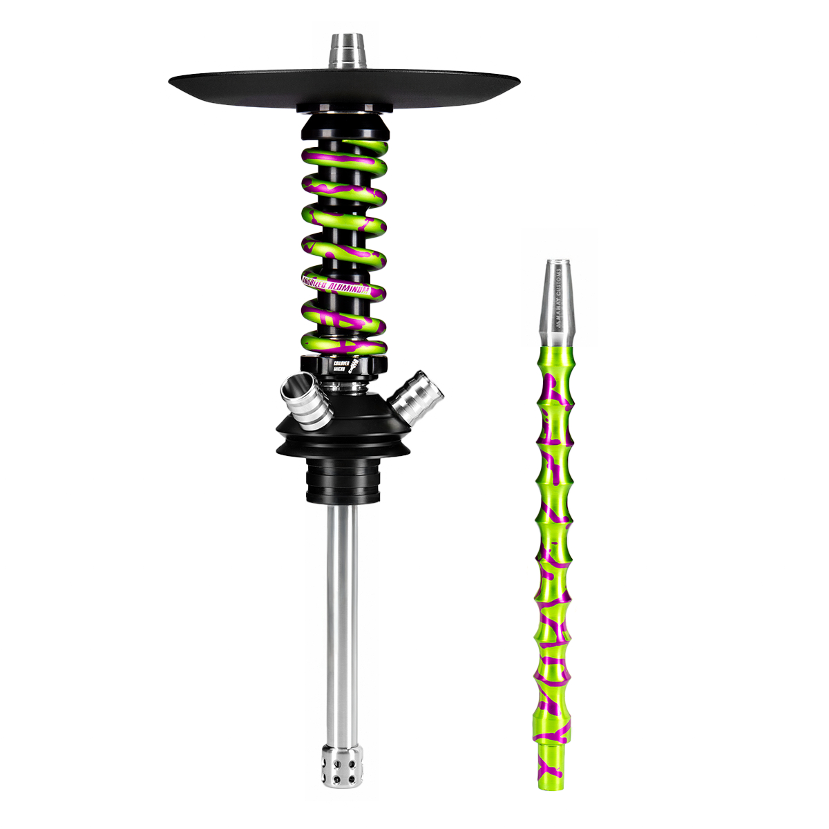 Кальян Mamay Customs Coilover Micro Салатово Пурпурный Сплеш