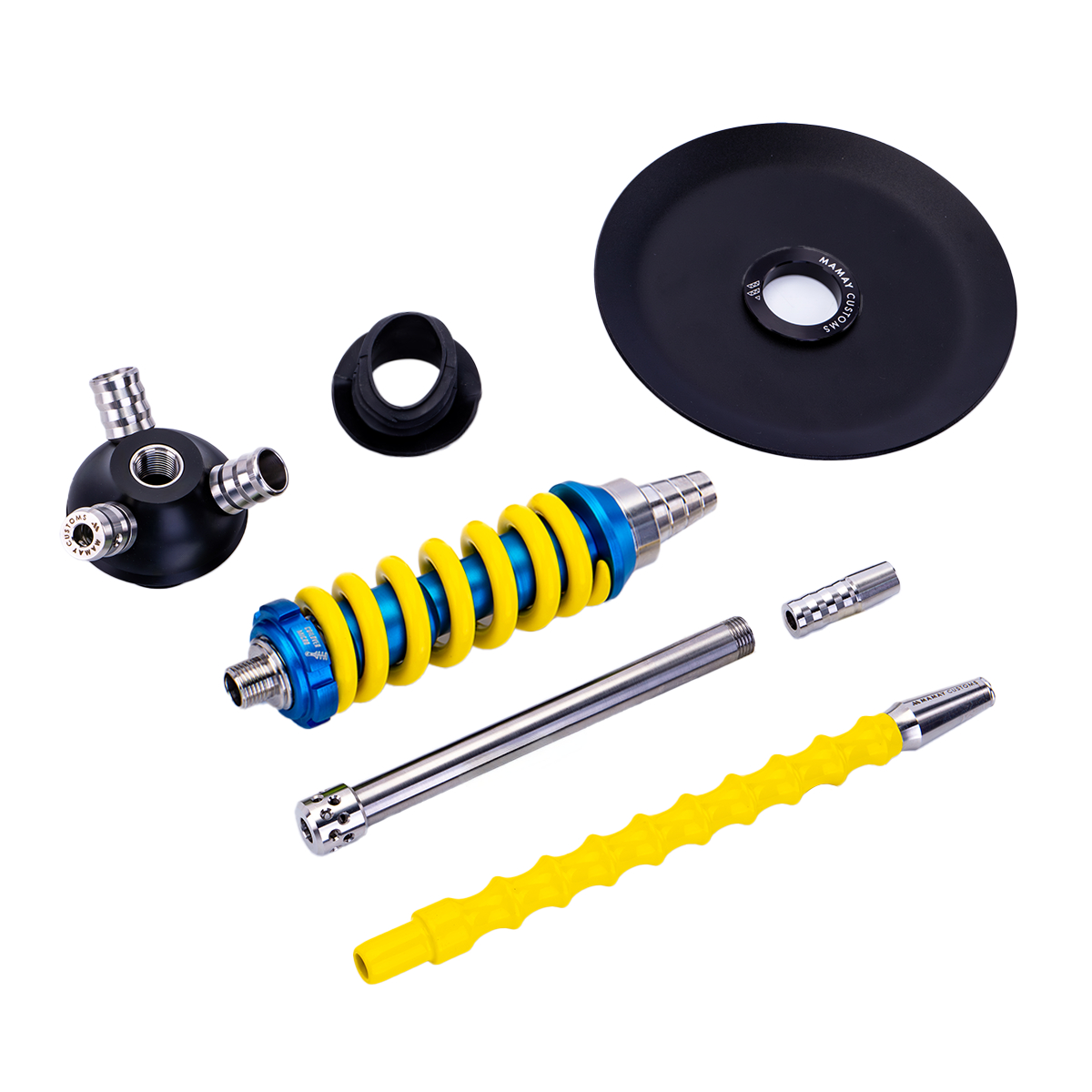 Кальян Mamay Customs Coilover Micro Сине Жёлтый