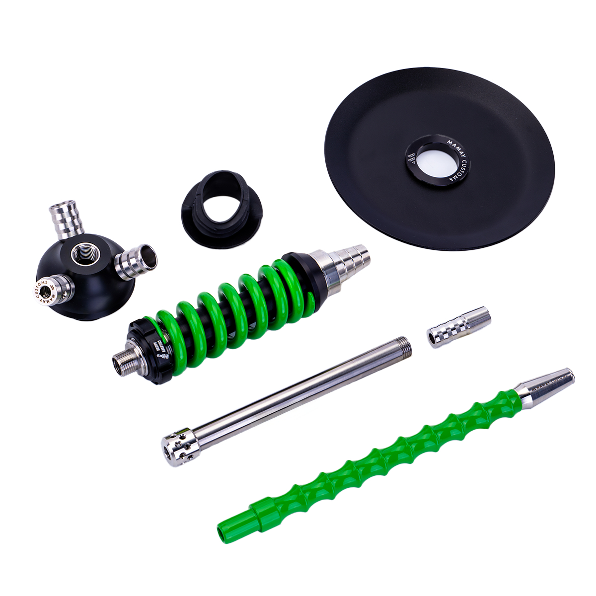 Кальян Mamay Customs Coilover Micro Чёрно Зелёный