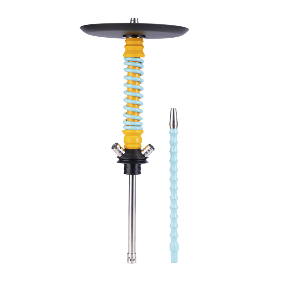 Кальян Mamay Customs Coilovers Mini Жёлто Мятный Грав. Котофаки