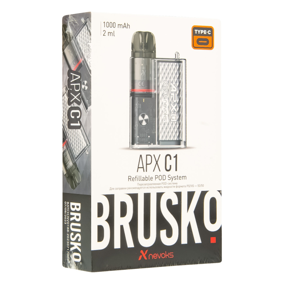 POD-система Brusko Apx C1 Серебристый Кристалл