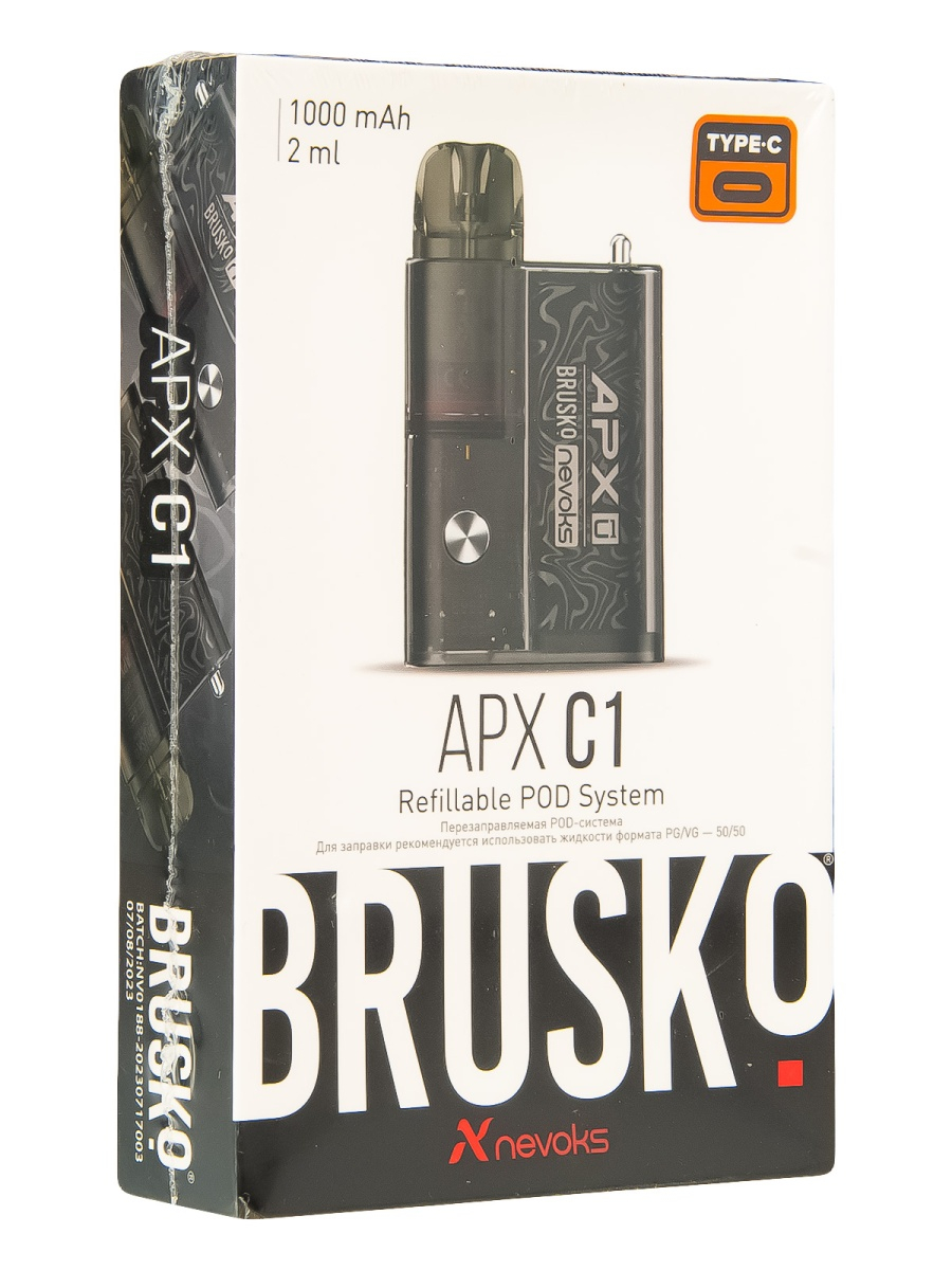 POD-система Brusko Apx C1 Чёрный Шёлк