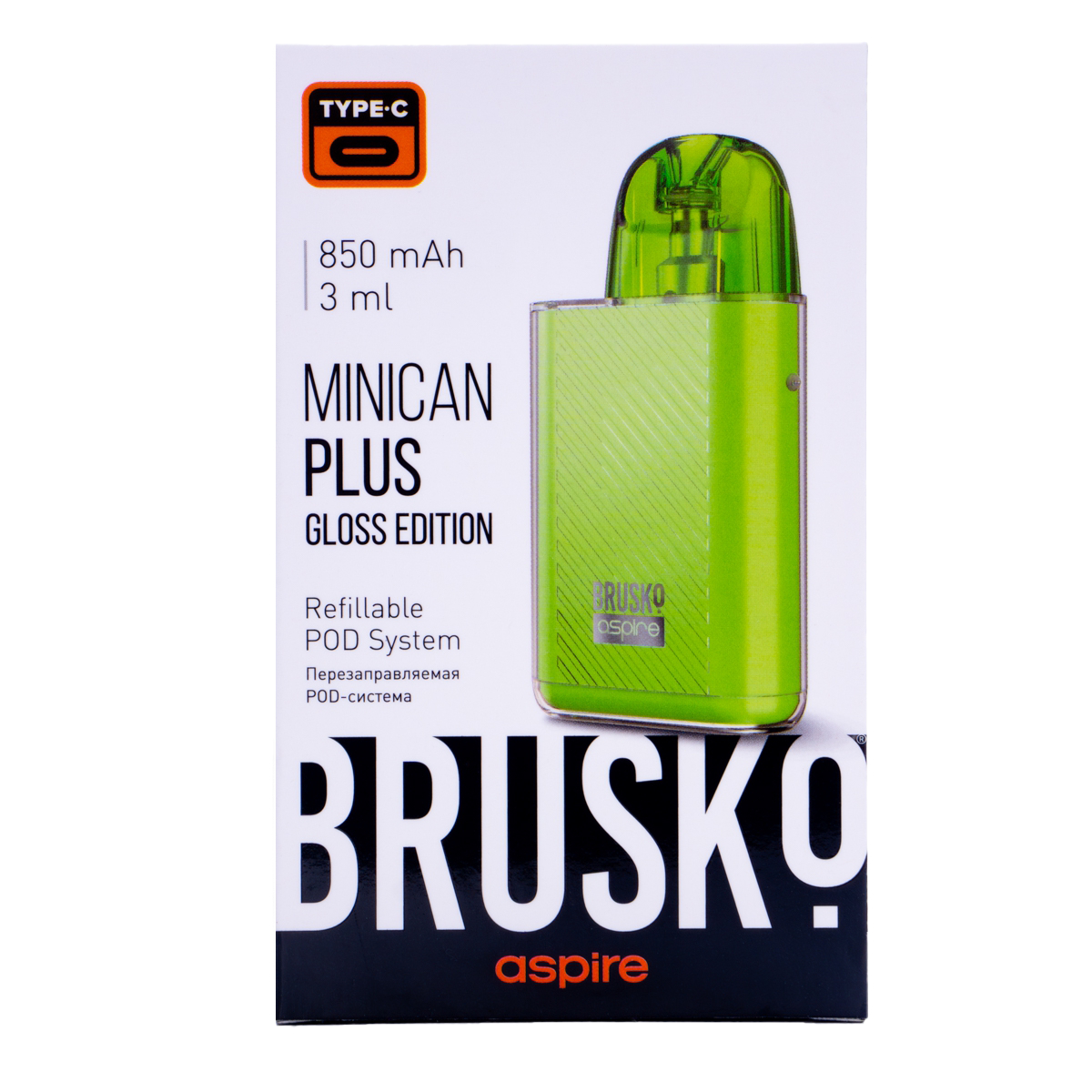 POD-система Brusko Minican Plus Gloss Edition Зелёный