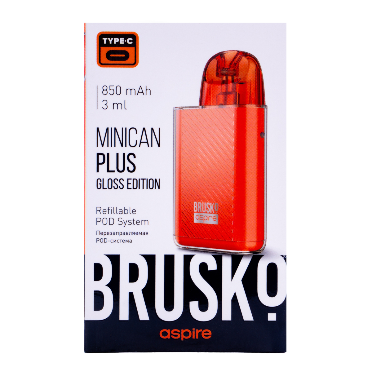 POD-система Brusko Minican Plus Gloss Edition Красный