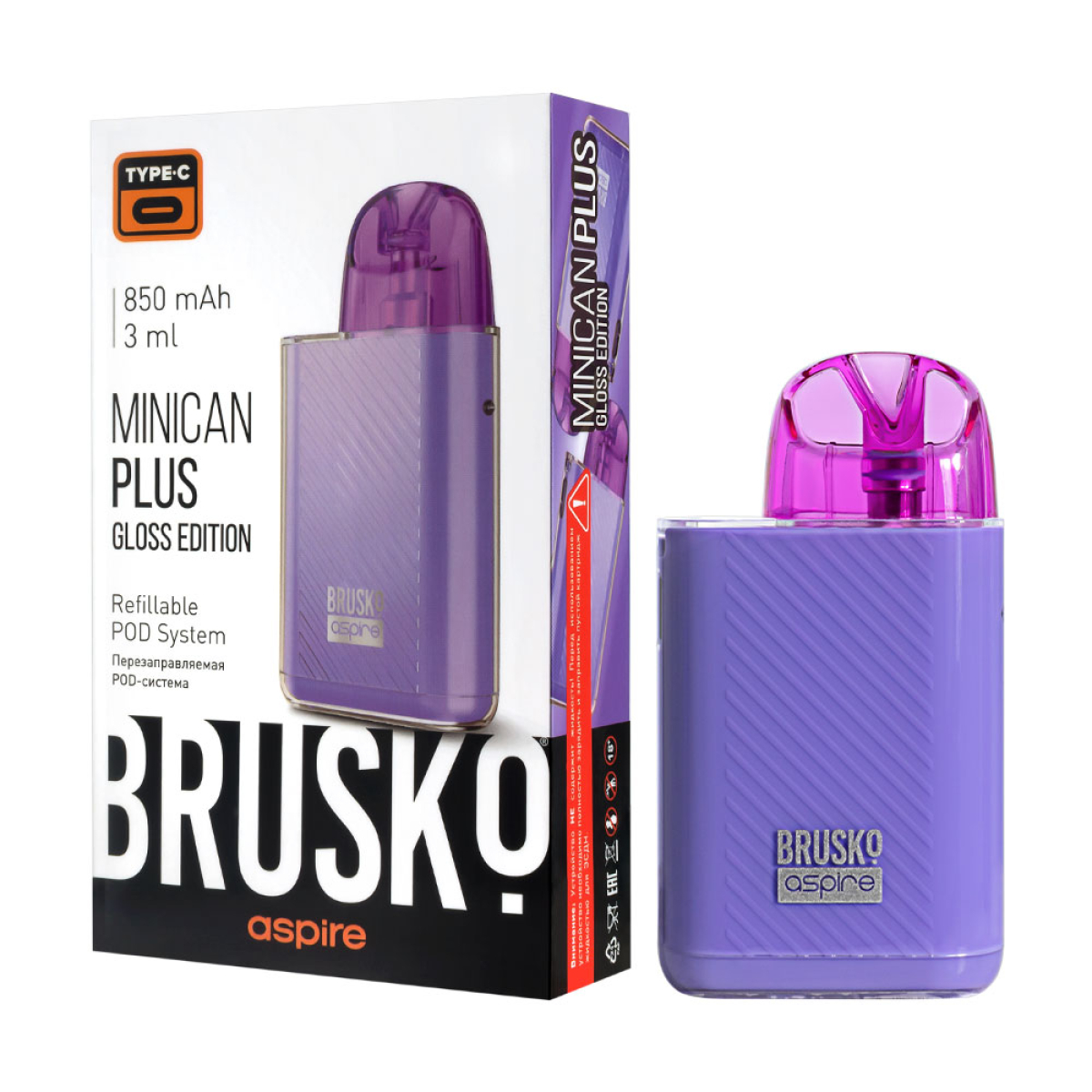 POD-система Brusko Minican Plus Gloss Edition Фиолетовый