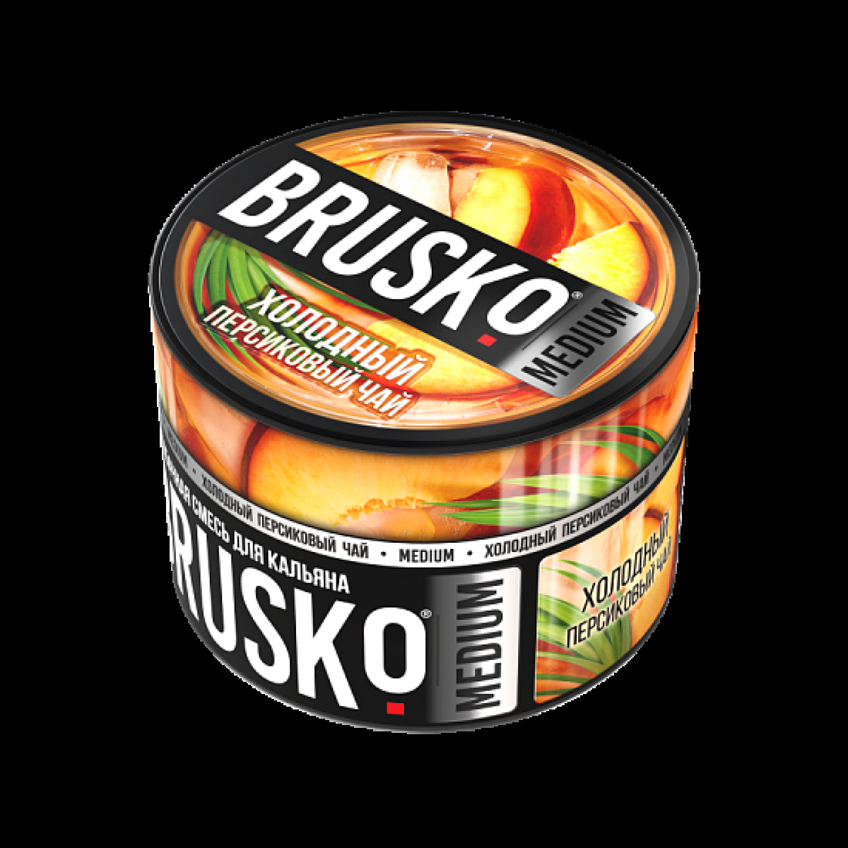 Бестабачная смесь Brusko Холодный Персиковый Чай Medium 50 грамм