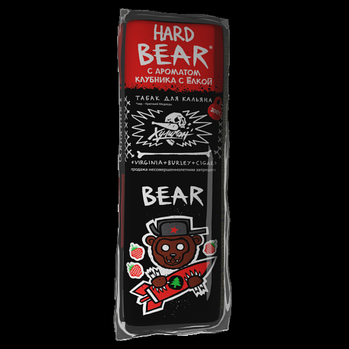 Табак Хулиган Hard Bear Клубника С Елкой 200 грамм