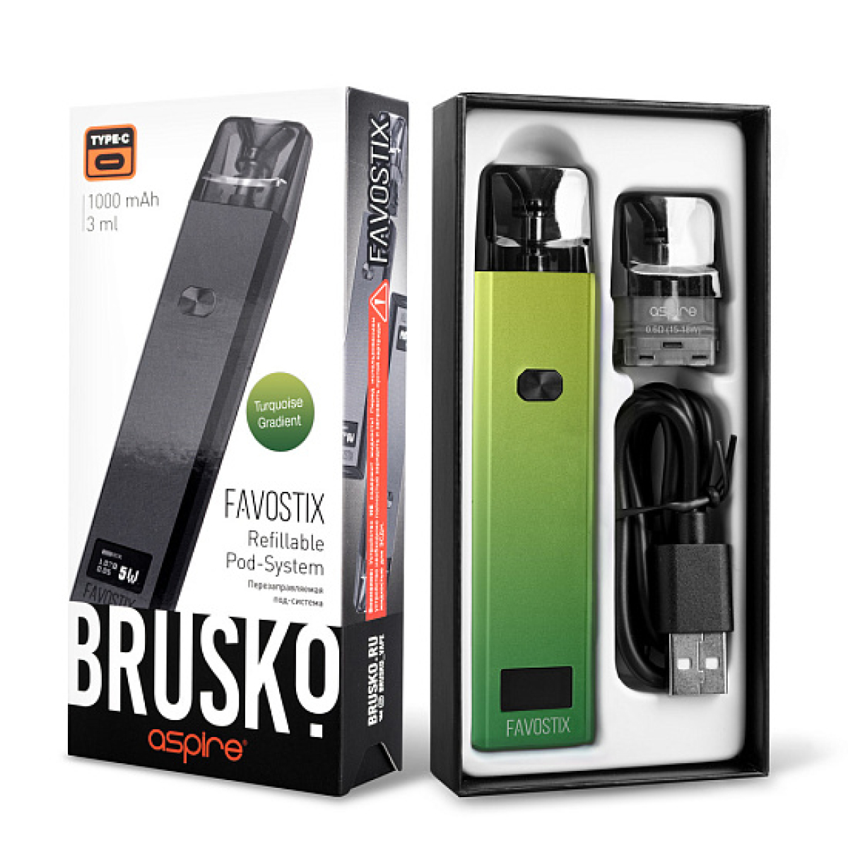 POD-система Brusko Favostix      Зеленый Градиент