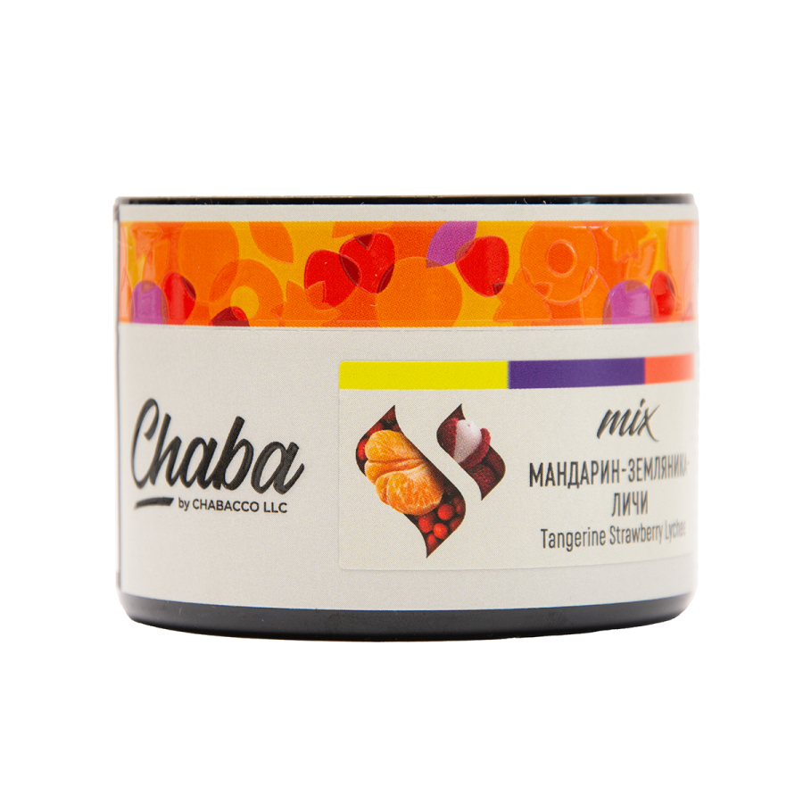 Безникотиновая смесь Chaba Mix Tangerine Strawberry Lychee Nicotine Free 40 грамм