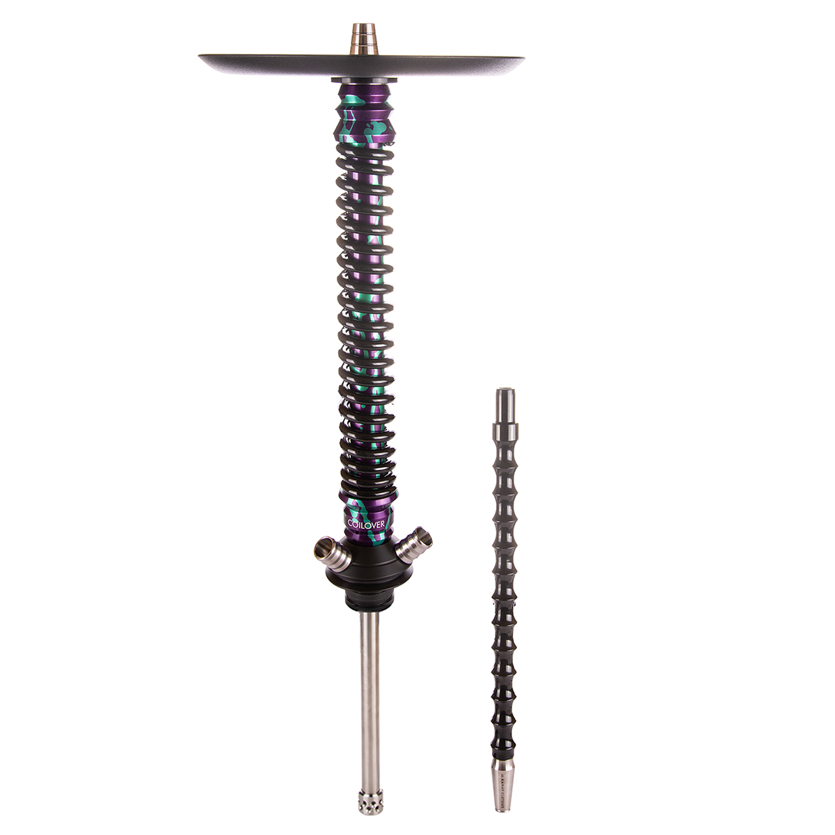 Кальян Mamay Customs Coilover Большой  Пурпурный/бирюзовый Сплеш Чёрный