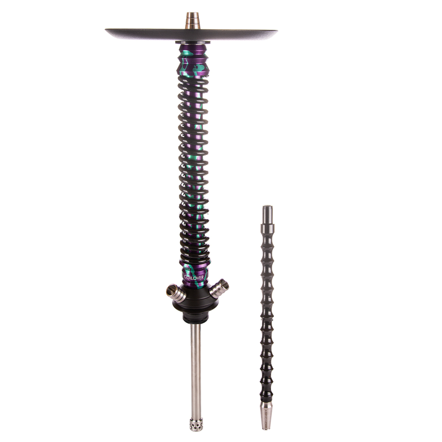 Кальян Mamay Customs Coilover Большой  Пурпурный/бирюзовый Сплеш Чёрный