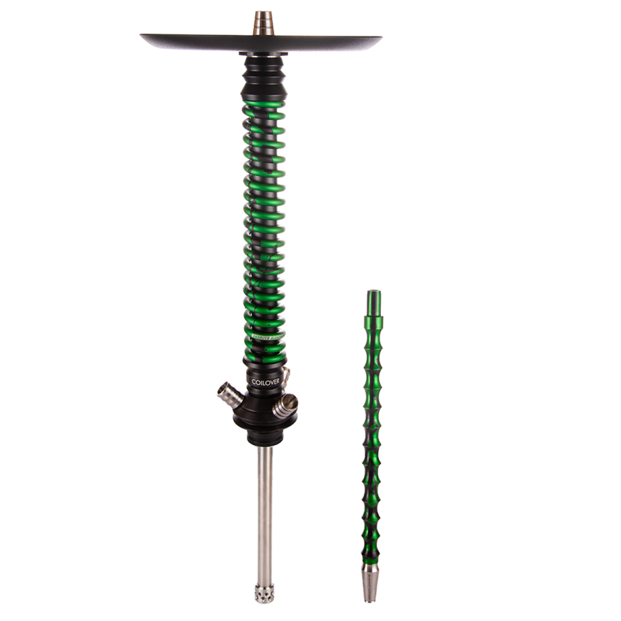 Кальян Mamay Customs Coilover Большой  Черный Зелёный Сплеш