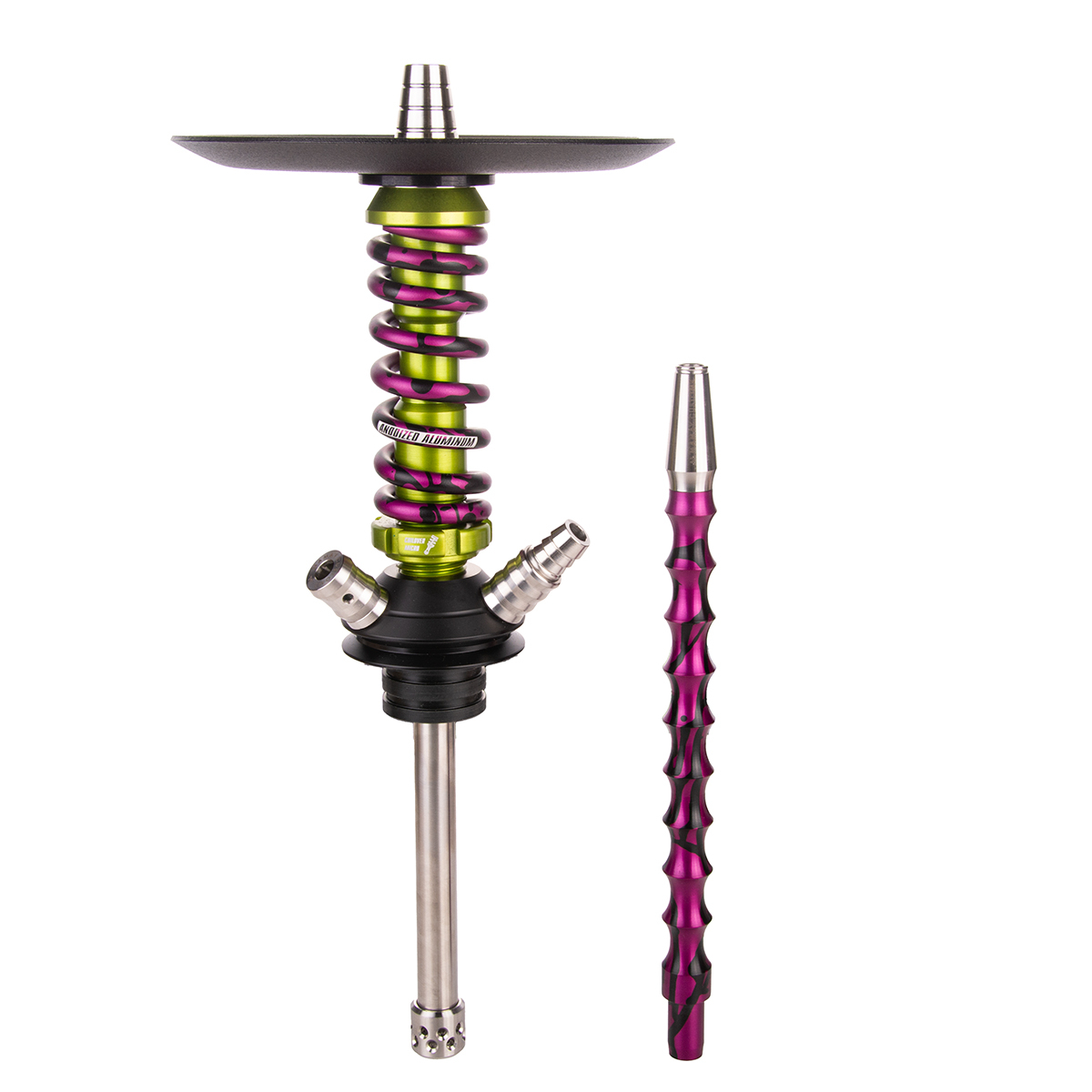 Кальян Mamay Customs Coilover Micro   Салатовый Сплеш Пурпурный