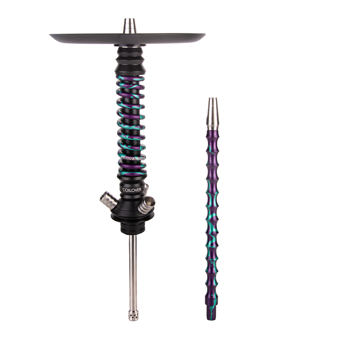 Кальян Mamay Customs Coilover Mini  Чёрный Фиолетовый/бирюзовый Сплеш