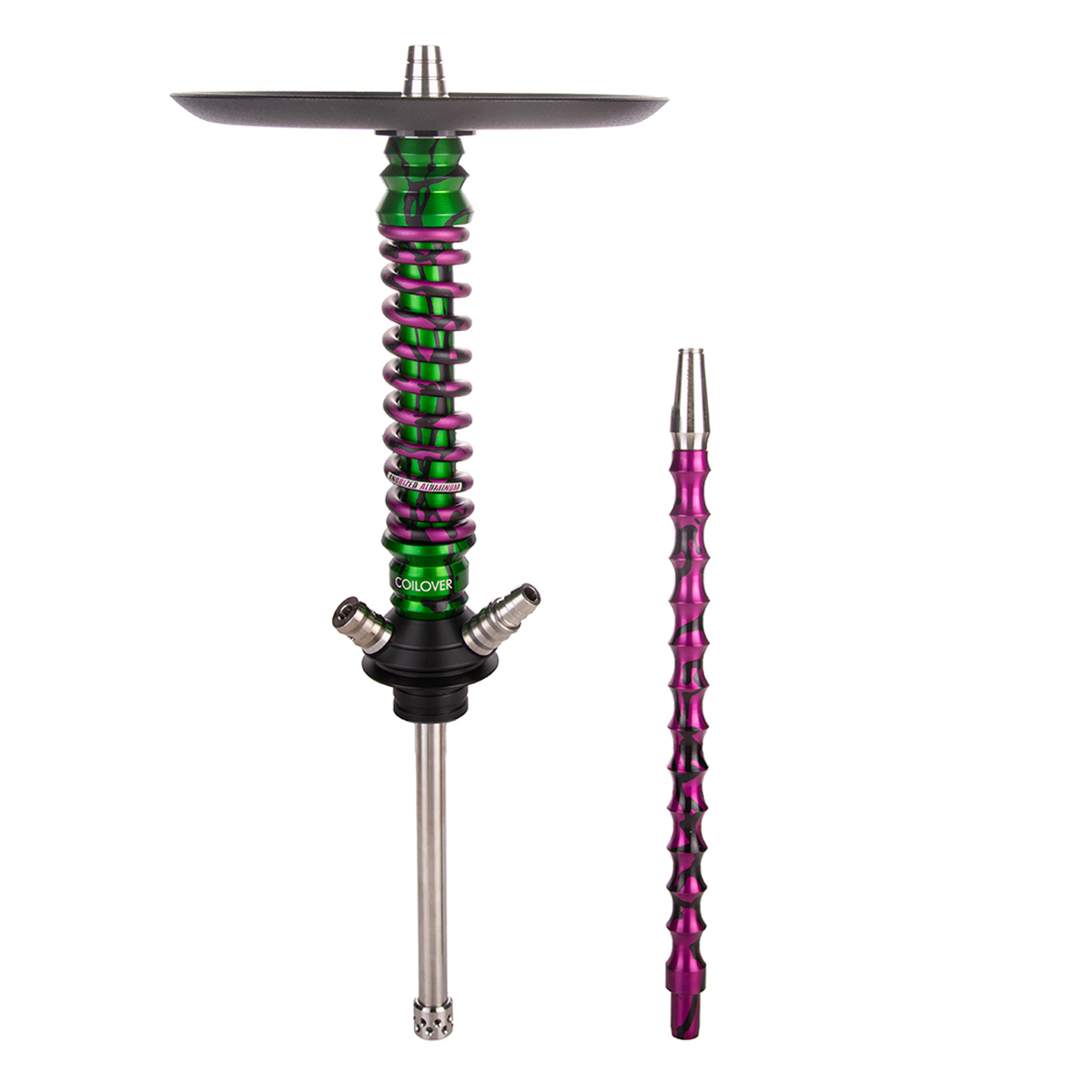 Кальян Mamay Customs Coilover Mini   Зелёный Сплеш Пурпурный Сплеш