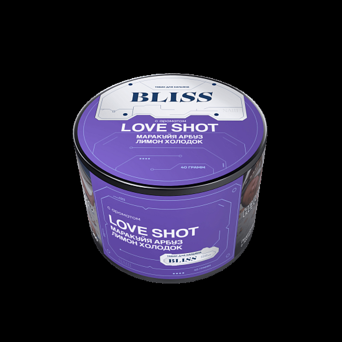 Табак Bliss Love Shot Маракуйя Арбуз Лимон Холодок 40 грамм